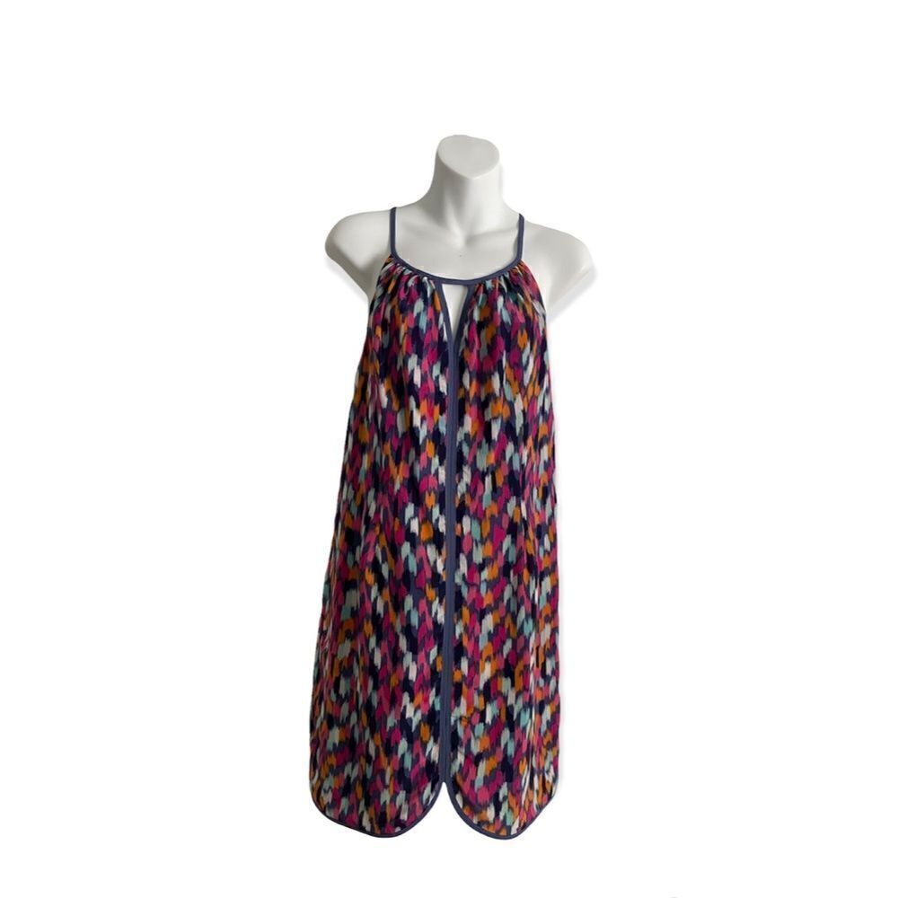 NWT Tori Richard Multi-colored lined Halter Dress Size 0